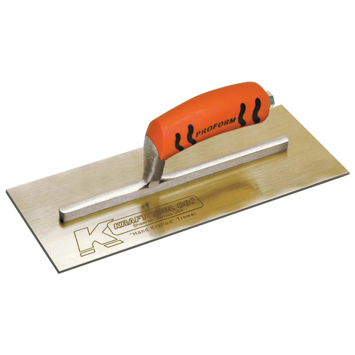 Kraft Tool PL460PF 13" x 5" Golden Stainless Steel Finish Trowel with ProForm® Handle