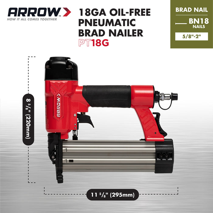 Arrow PT18G Gauge Oil-Free Pneumatic Brad Nailer