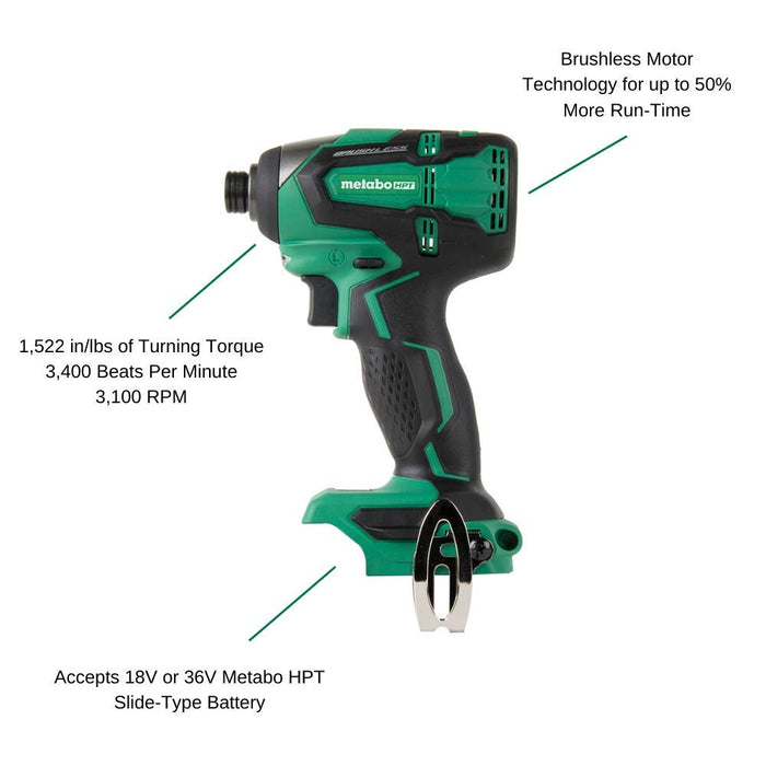 Metabo HPT WH18DBFL2Q4 18V Cordless Impact Drive