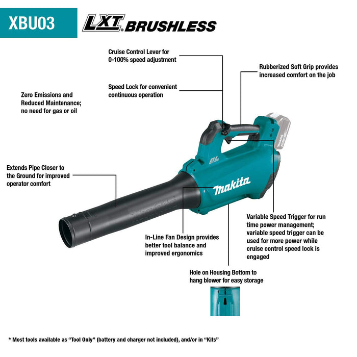 Makita XT286SM1 Lithium-Ion Brushless Cordless 18V LXT 2-Pc Combo Kit (4.0 Ah)