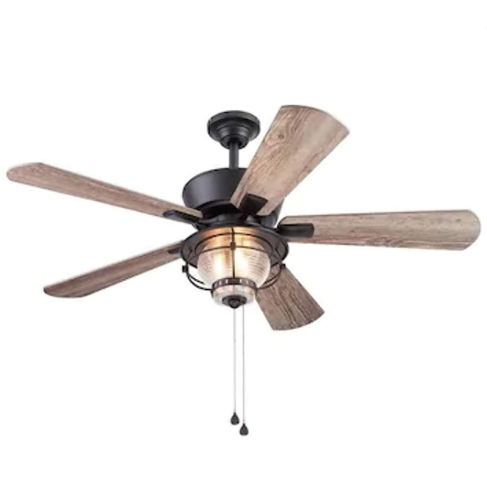 Harbor Breeze Merrimack II 52-in Matte Bronze LED Indoor/Outdoor Ceiling Fan with Light Kit (5-Blade)