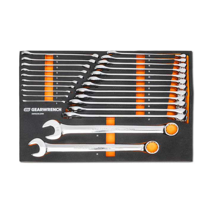 GEARWRENCH GWMSCWL12MM 24 Piece 12 Point Long Pattern Combination Metric Wrench Set