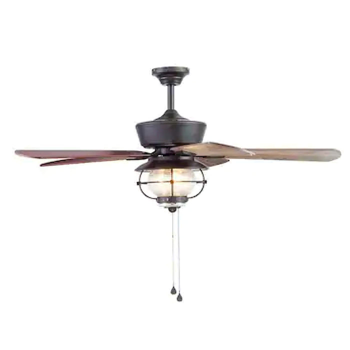 Harbor Breeze Merrimack II 52-in Matte Bronze LED Indoor/Outdoor Ceiling Fan with Light Kit (5-Blade)