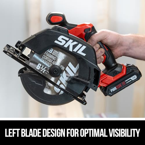 SKIL CR6413B-11 20V Brushless 6-1/2In Cordless Compact Circular Saw Kit for Wood Cutting