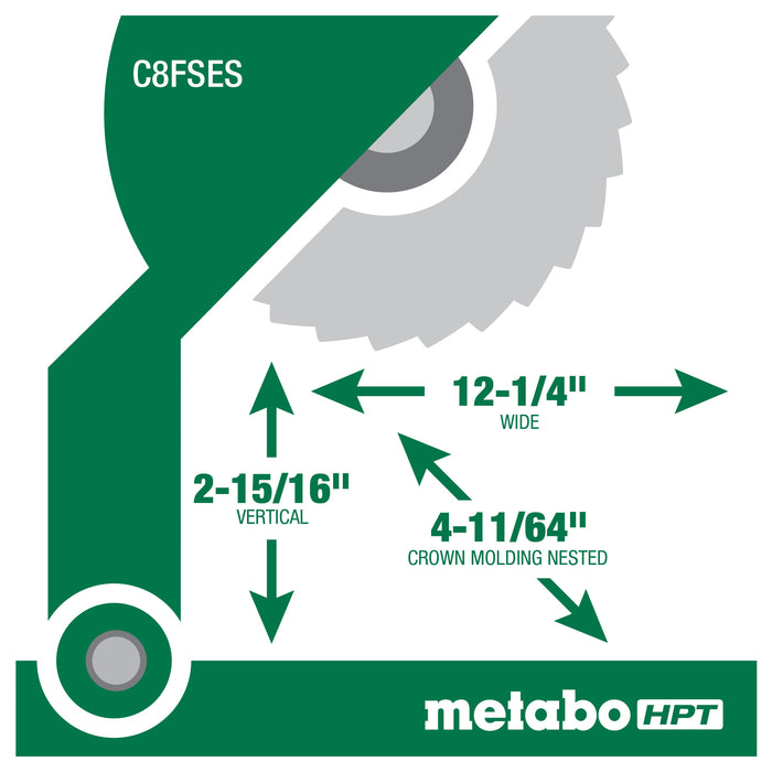 Metabo HPT C8FSES 8-1/2 Inch Sliding Compound Miter Saw