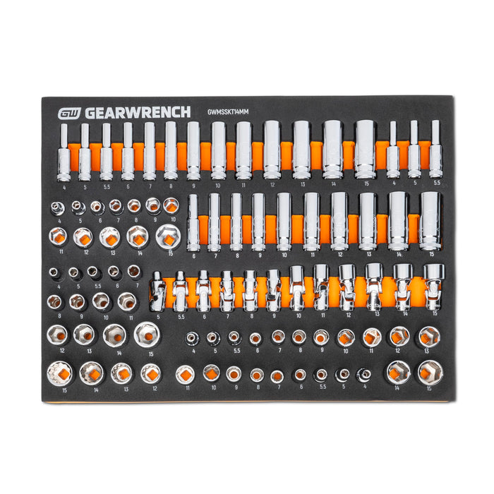 GEARWRENCH GWMSSKT14MM 89 Piece 1/4” Drive Master Metric Socket Set