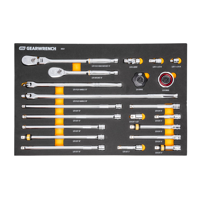 GEARWRENCH 86521 21 Piece 3/8" 90T Ratchet & Drive Tool