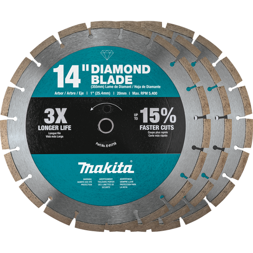 14" Diamond Blade, Segmented, General Purpose, Contractor 3/pk