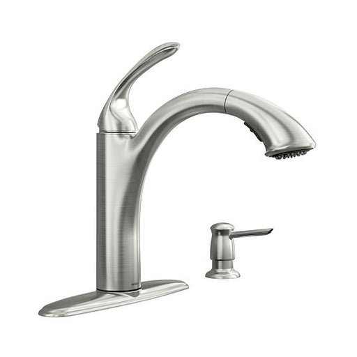 Kinzel Spot Resist Stainless One-Handle Low Arc Pullout Kitchen Faucet