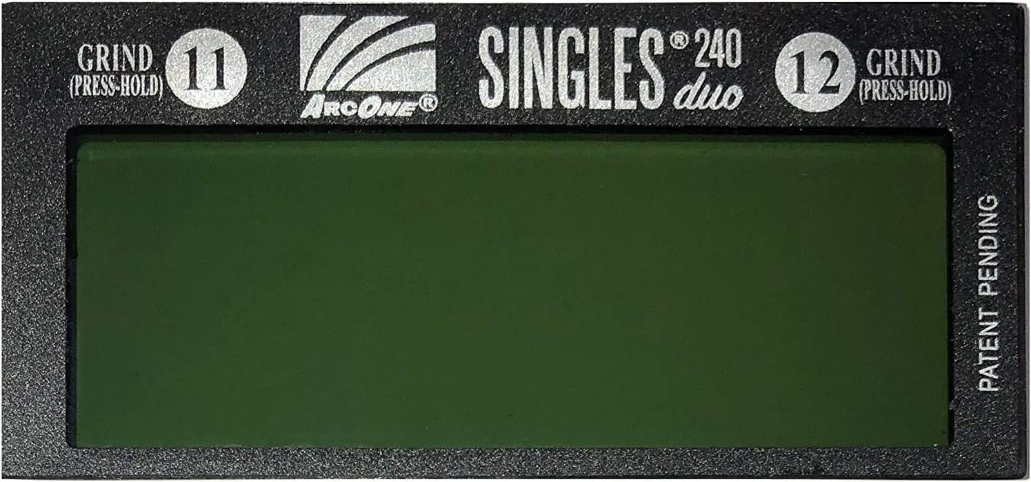 ArcOne S240 DUO Horizontal Single Auto-Darkening Filter for Welding, 2 x 4", Variable Shade, Grind Mode HD (Shade 11/12)