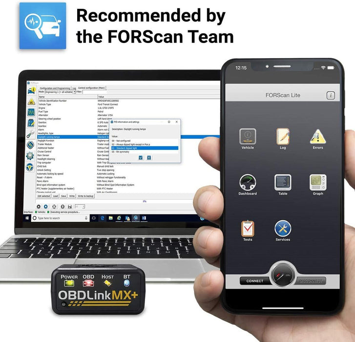 
OBDLink MX+ OBD2 Bluetooth Scanner for iPhone, Android, and Windows
